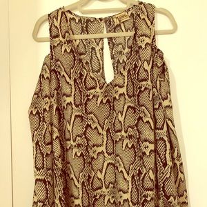 Snakeskin, cold-shoulder tunic by MuMu